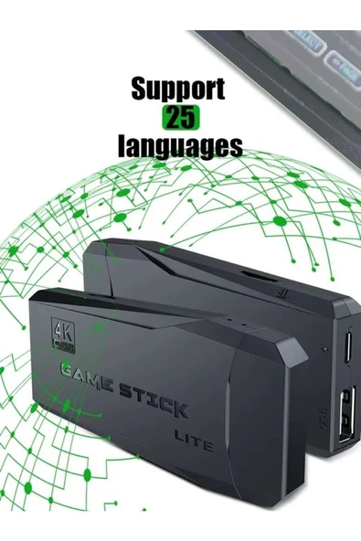 DEANB LİTE-M8 4K 2.4GHZ  64G OYUN KONSOLU 2 ADET KABLOSUZ JOYSTİK RETRO GAME STİCK - 4