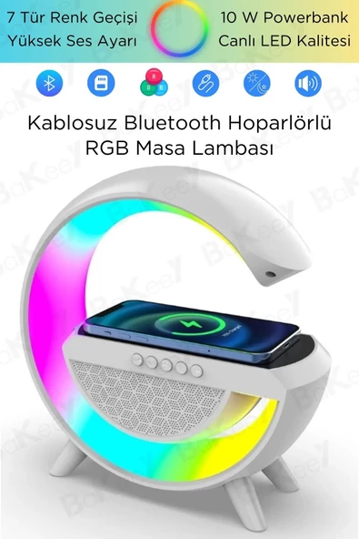 AbaTech G HOPARLÖR KABLOSUZ ŞARJLI SPEAKER GECE LAMBASI LED G HOPARLÖR - 5