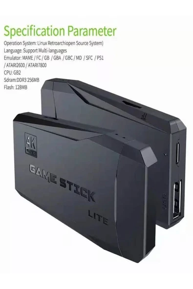 DEANB LİTE-M8 4K 2.4GHZ  64G OYUN KONSOLU 2 ADET KABLOSUZ JOYSTİK RETRO GAME STİCK - 6