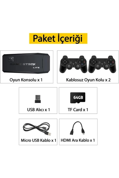 AbaTech GAMİNG ATARİ 2.4G UYUMLU KABLOSUZ ÇİFT KOL ATARİ RETRO OYUN GAME STİCK - 4