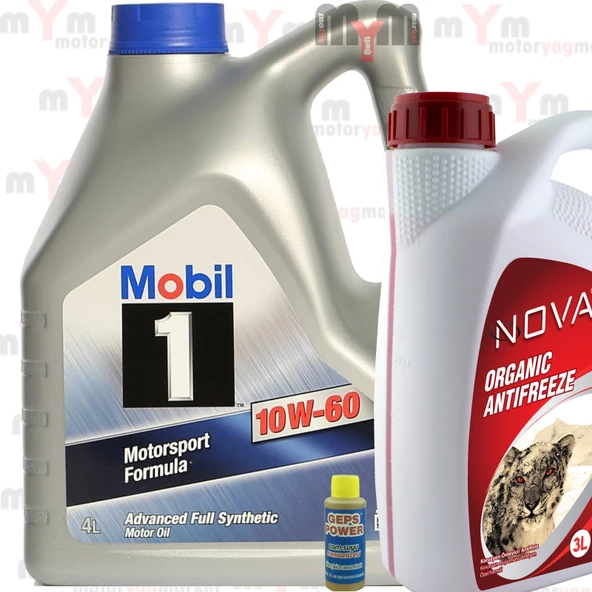 Mobil 1 Motorsport Formula 10W-60 Motor Yağı 4 L + K. Antifriz 3 L + Cam Suyu 1 L