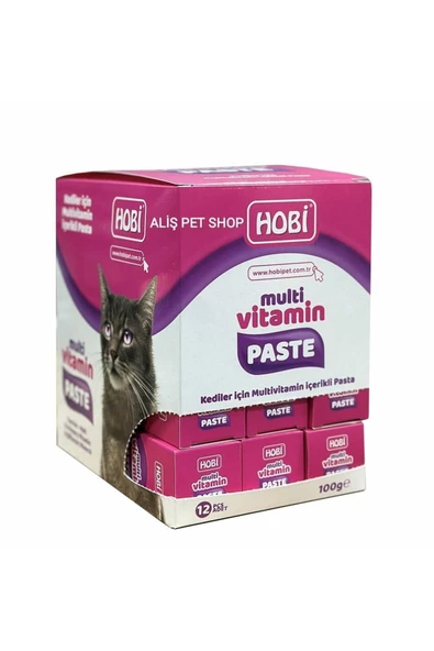 Hobi Multivitamin Paste Kediler İçin Multivitamin İçerikli Pasta 100gr x 12 Adet