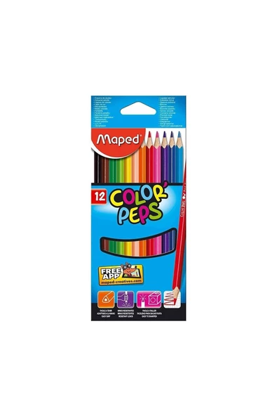 Maped 183212 Colorpeps 12 Renk Kuruboya Tam Boy