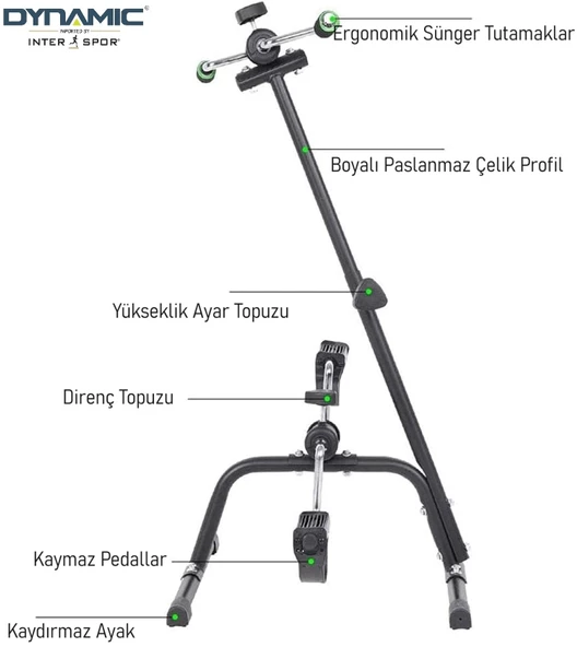 Dynamic Çift Pedallı El Ve Ayak Egzersiz Bisikleti , Mini Kondisyon Bisikleti - 4