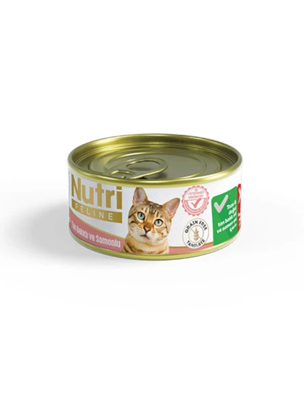 Nutri Feline 85Gr Ton Balıklı Somonlu Tahılsız 6Adet Yaş Kedi Maması - 3