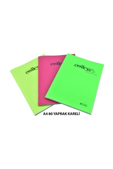 Çınar Pvc Kapaklı A4 Kareli Defter 80 Yaprak