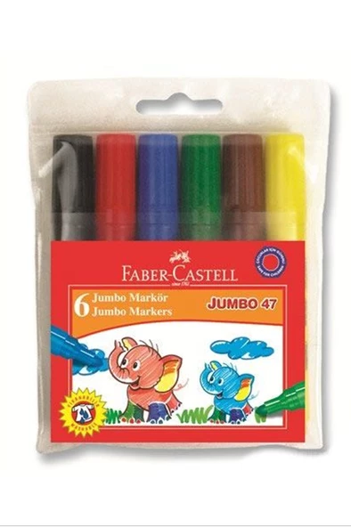 Faber Castell Fc Jumbo 47 Markör 6'lı Poşet