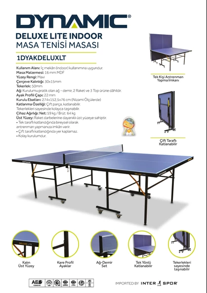 Dynamic Delux Light Indoor Masa Tenisi Masası - 5