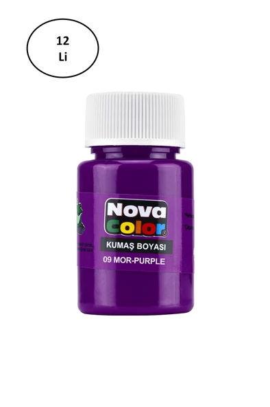 Nova Color Kumaş Boyası Şişe 30 Ml Mor 12 Li