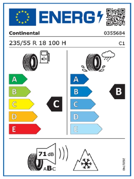 Continenta 235/55R18 100H  Wintercontact TS 870 P  Oto Kış Lastiği (Üretim Yılı: 2024) - 2