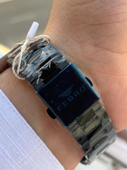 Ferro Çelik Kordon İç Fonksiyonlar Aktif Takvimli 30 Mt Su Geçirmez Erkek Kol Saati EFM31455-G - Resim 5