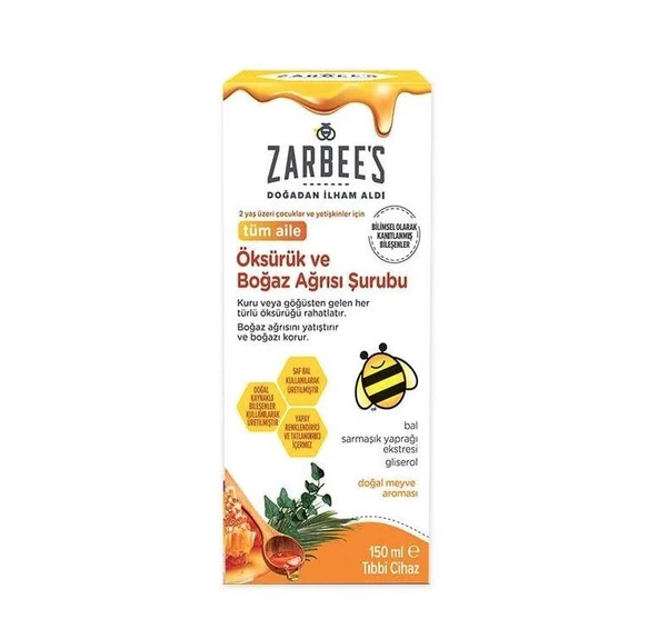 Zarbee's Öksürük ve Boğaz Ağrısı Şurubu ürün görseli 1