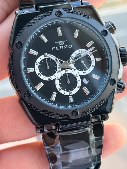 Ferro Çelik Kordon İç Fonksiyonlar Aktif Takvimli 30 Mt Su Geçirmez Erkek Kol Saati EFM31397-BG - 5