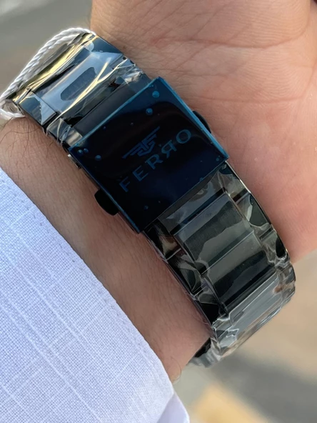 Ferro Çelik Kordon İç Fonksiyonlar Aktif Takvimli 30 Mt Su Geçirmez Erkek Kol Saati EFM31397-BG - 6