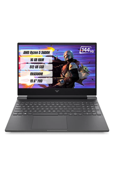 Hp Victus 15-FB0027NT AMD R5 5600H 16GB 512GB SSD RX6500M-4GB Freedos 15.6" FHD 144Hz Taşınabilir Bilgisayar A42ZMEA