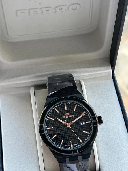 Ferro Çelik Kordon Takvimli Kadran 30 Mt Suya Dayanıklı Erkek Kol Saati EFM40122-BG ürün görseli