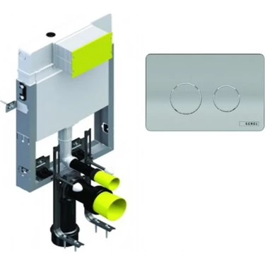 Serel Smooth Asma Klozet İçin Metal Ayaklı Gömme Rezervuar Tam Takım Set ürün görseli