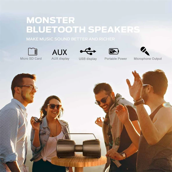 Monster Adventurer Force IPX7 Su Geçirmez Bluetooth Hoparlör 80W - 8