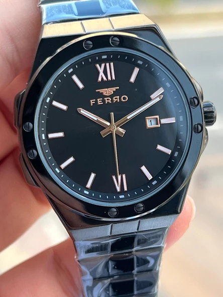 Ferro Çelik Kordon Takvimli Kadran 30 Mt Suya Dayanıklı Erkek Kol Saati EFM11357-BG - 5