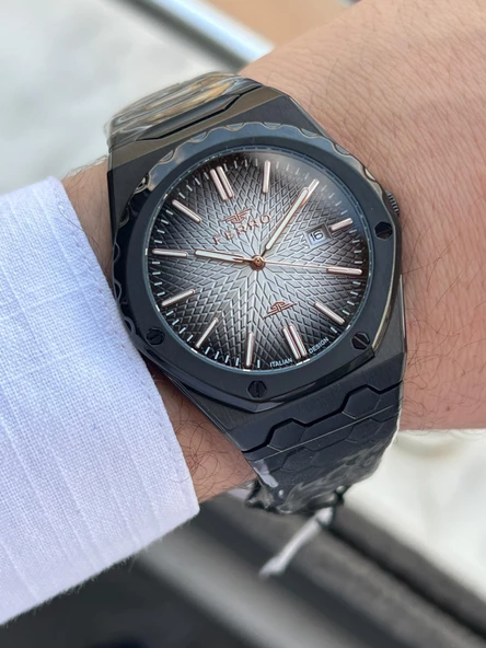 Ferro Çelik Kordon Takvimli Kadran 30 Mt Suya Dayanıklı Erkek Kol Saati EFM40133-BG - Resim 3