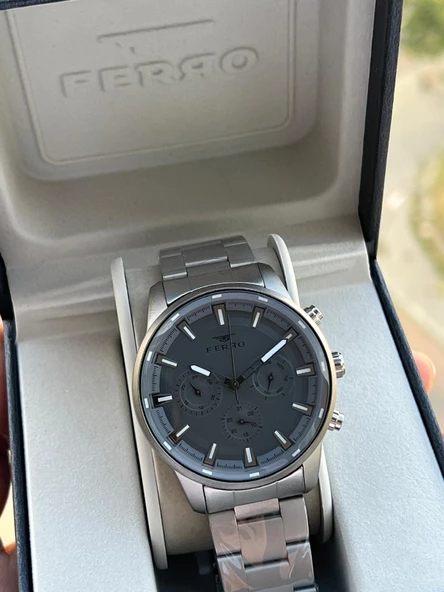 Ferro Çelik Kordon Takvimli Kadran 30 Mt Suya Dayanıklı Erkek Kol Saati EFM11171-BG ürün görseli