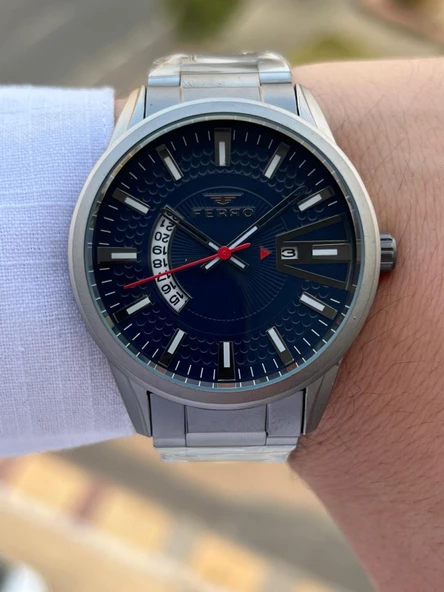 Ferro Çelik Kordon Takvimli Kadran 30 Mt Suya Dayanıklı Erkek Kol Saati EFM11911-BG - Resim 4