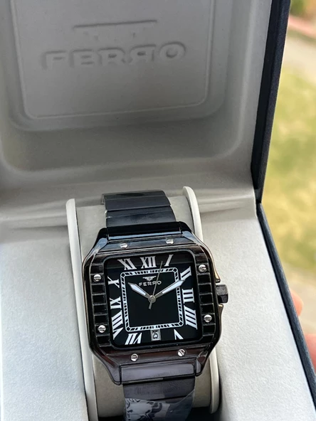 Ferro Çelik Kordon Takvimli Kadran 30 Mt Suya Dayanıklı Erkek Kol Saati EFM11448-BG ürün görseli