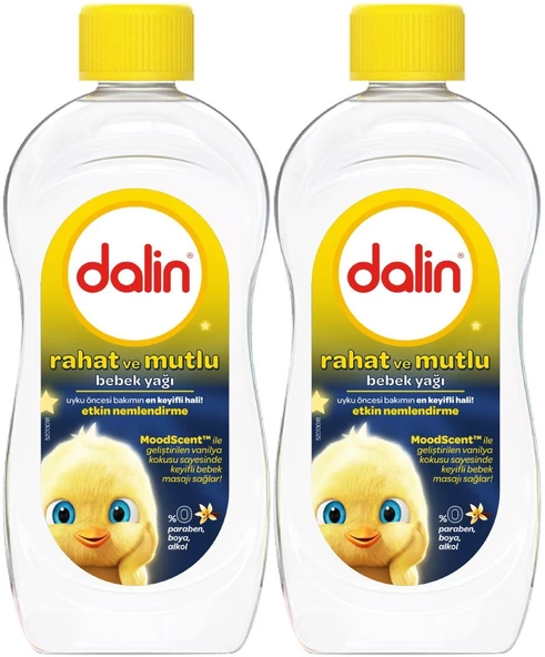 Dalin Bebek Yağı 300ML Rahat ve Mutlu Vanilya Kokulu Nemlendirici (2 Li Set)