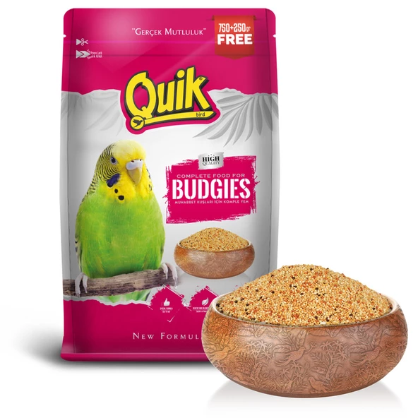 Quik Muhabbet Yemi 750+250 gr - Quik 1000 gram Muhabbet Kuşu Yemi