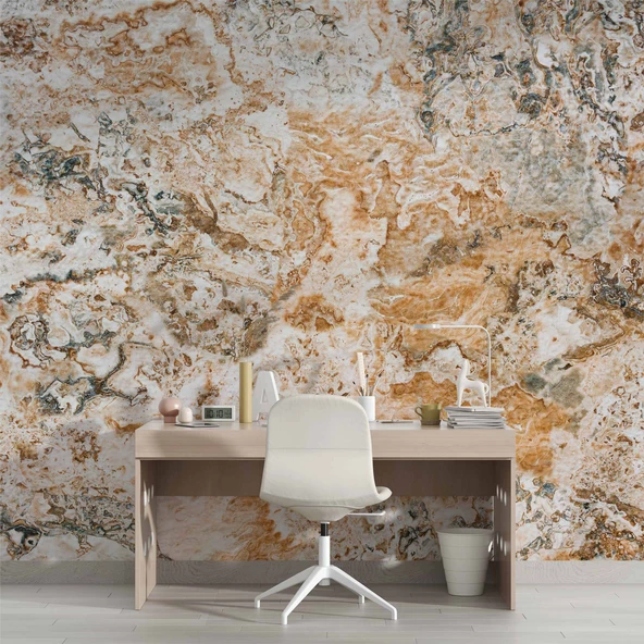 Karışık Mermer Desenli Duvar Kağıdı Baskı - Resim 4