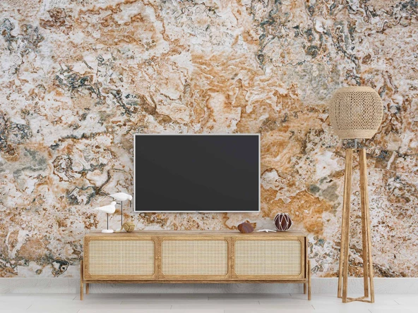 Karışık Mermer Desenli Duvar Kağıdı Baskı - Resim 3