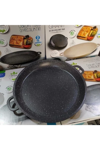 ThermoAD Granit Döküm 36 Cm Gözleme Tavası Gri