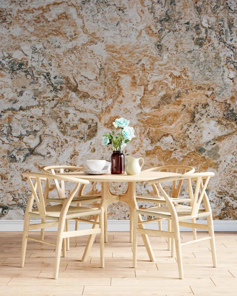 Karışık Mermer Desenli Duvar Kağıdı Baskı - Resim 5