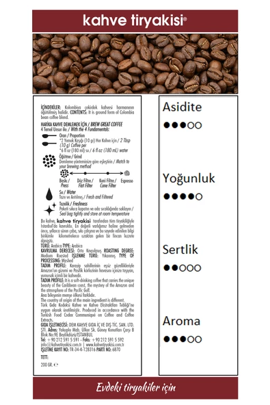 Kolombiya Filtre Kahve 200gr - 3