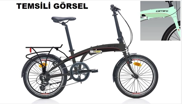 20J CARRARO FLEXI 108 KATLANIR BİSİKLET - AÇIK YEŞİL KIRMIZI