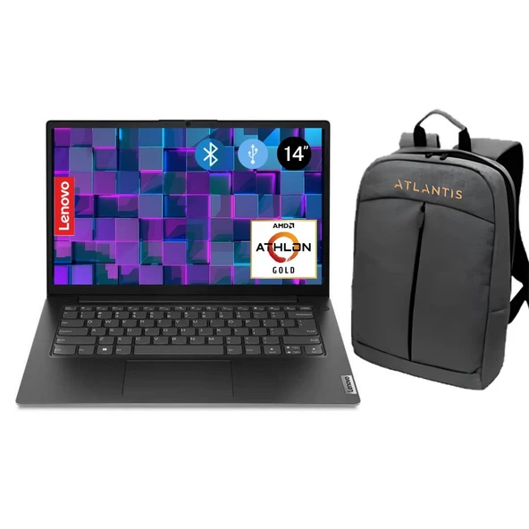 Lenovo V14 G4 Amn Amd Gold 7220U  8GB 1TB M.2 SSD 82YT00HBTX ATL11  14" Fdos Notebook + Çanta