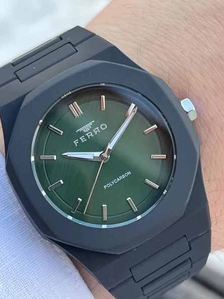 Ferro Polycarbon Kasa & Kordon 50 Mt Suya Dayanıklı Erkek Kol Saati EF11400-G10 - 2