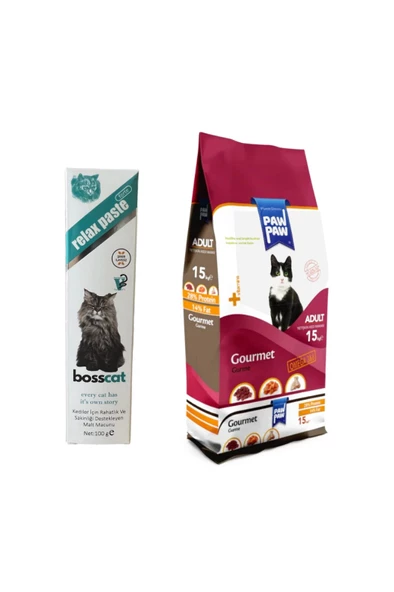 Paw Paw Gourmet Gurme Yetişkin Kedi Maması 15 kg + Relax Malt