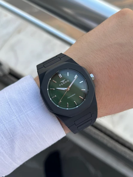 Ferro Polycarbon Kasa & Kordon 50 Mt Suya Dayanıklı Erkek Kol Saati EF11400-G10 - 5