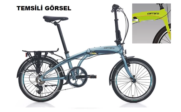 20J CARRARO FLEXI 106 KATLANIR BİSİKLET - LİME YEŞİL KIRMIZI - 2