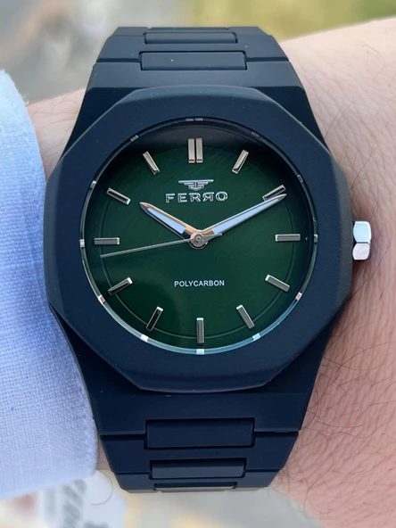Ferro Polycarbon Kasa & Kordon 50 Mt Suya Dayanıklı Erkek Kol Saati EF11400-G10 - 4