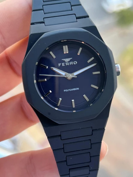 Ferro Polycarbon Kasa & Kordon 50 Mt Suya Dayanıklı Erkek Kol Saati EF11400-P11 - 5