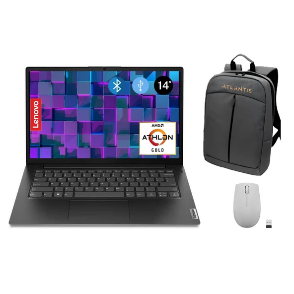 Lenovo V14 G4 Amn Amd Gold 7220U  8GB 1TB M.2 SSD 82YT00HBTX ATL23  14" W11Pro Notebook + Çanta& mouse