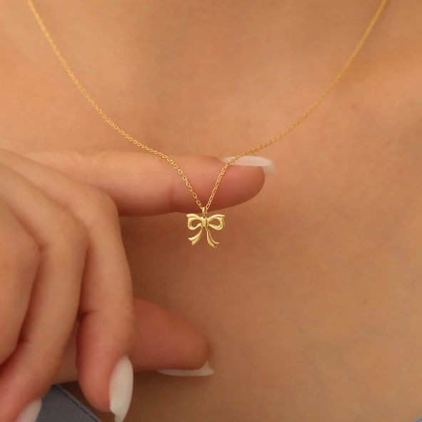 925 Ayar Gümüş Fiyonk Kolye - CN00364 ürün görseli 1