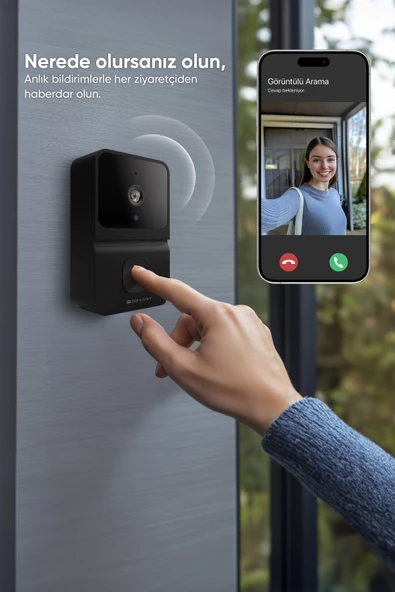 Şımart Akıllı Kapı Zili Wi-fi Kontrollü, Gece Görüş, Ses Gönderme Ve Alma - 3