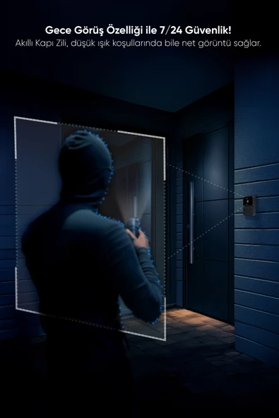 Şımart Akıllı Kapı Zili Wi-fi Kontrollü, Gece Görüş, Ses Gönderme Ve Alma - 6