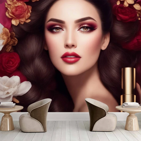 Kadın Güzellik Merkezi Duvar Kağıdı Baskı - Resim 5