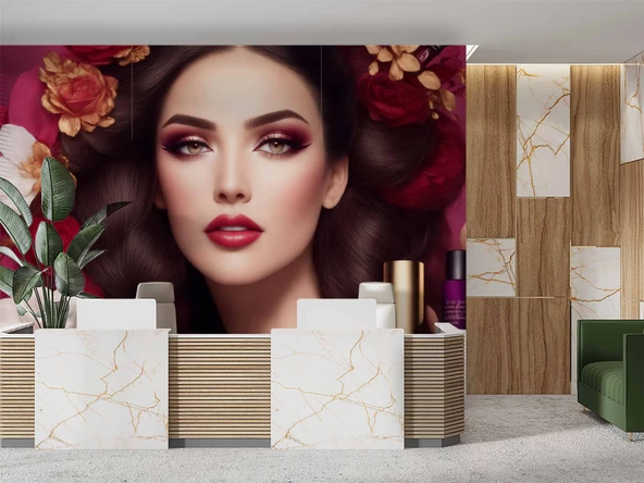 Kadın Güzellik Merkezi Duvar Kağıdı Baskı - Resim 4