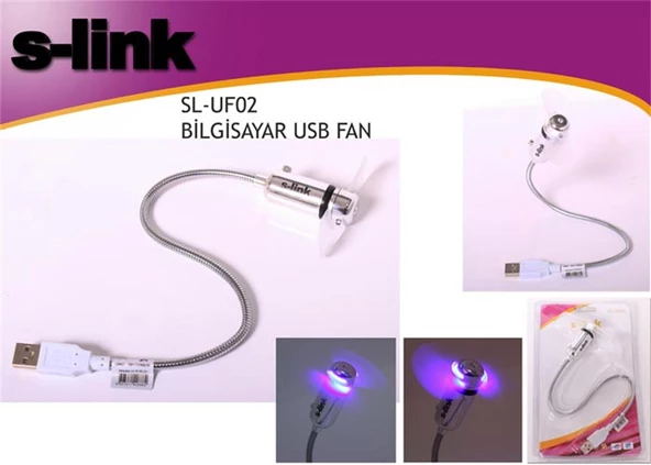 S-link SL-UF02 Anahtarlı + Ledli Usb Fan ürün görseli 1