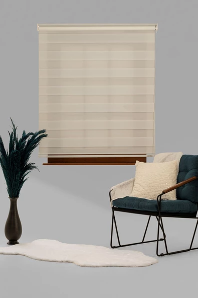 Blind-X Beyaz Mikro Plise Stor Zebra Perde Balkon Perdesi, Oturma Odası Perdesi (Dayanıklı Alüminyum Kasa) - 3